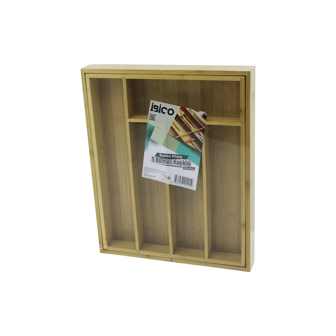 5 Bölmeli Ahşap Bambu Kaşıklık 30X34CM 5 Bölmeli Ahşap Bambu Kaşıklık 30X34CM