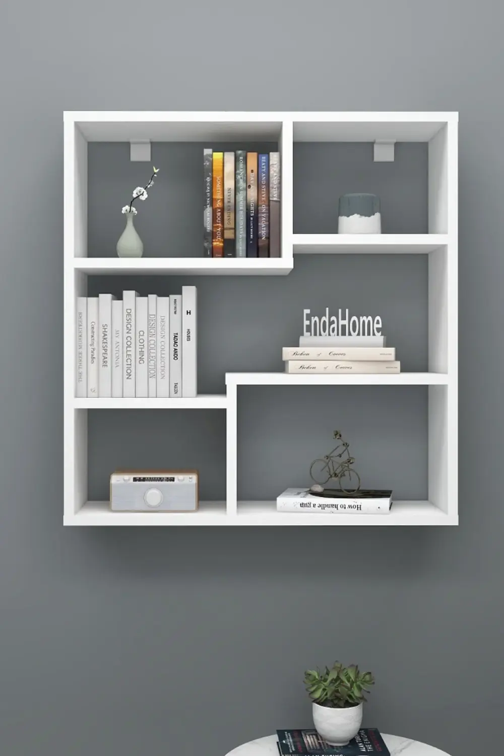 5 Bölmeli Duvar Rafı, Mutfak Rafı, Oturma Odası Rafı