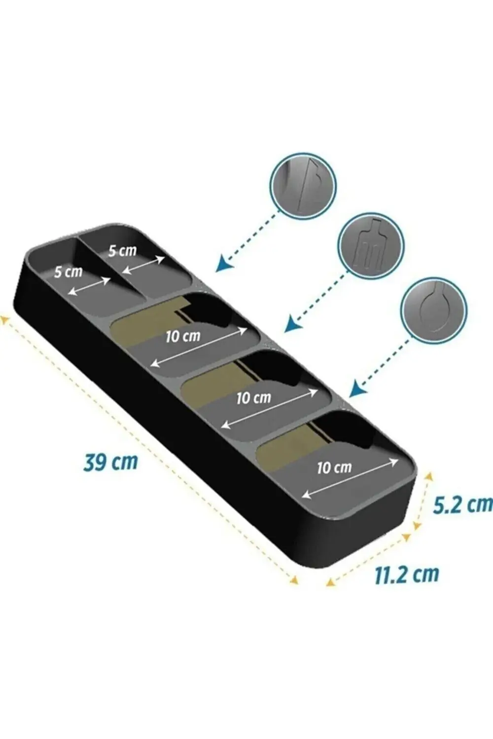 5 Bölmeli Yeni Nesil Kaşıklık Çekmece İçi Düzenleyici Çatal Bıçak
