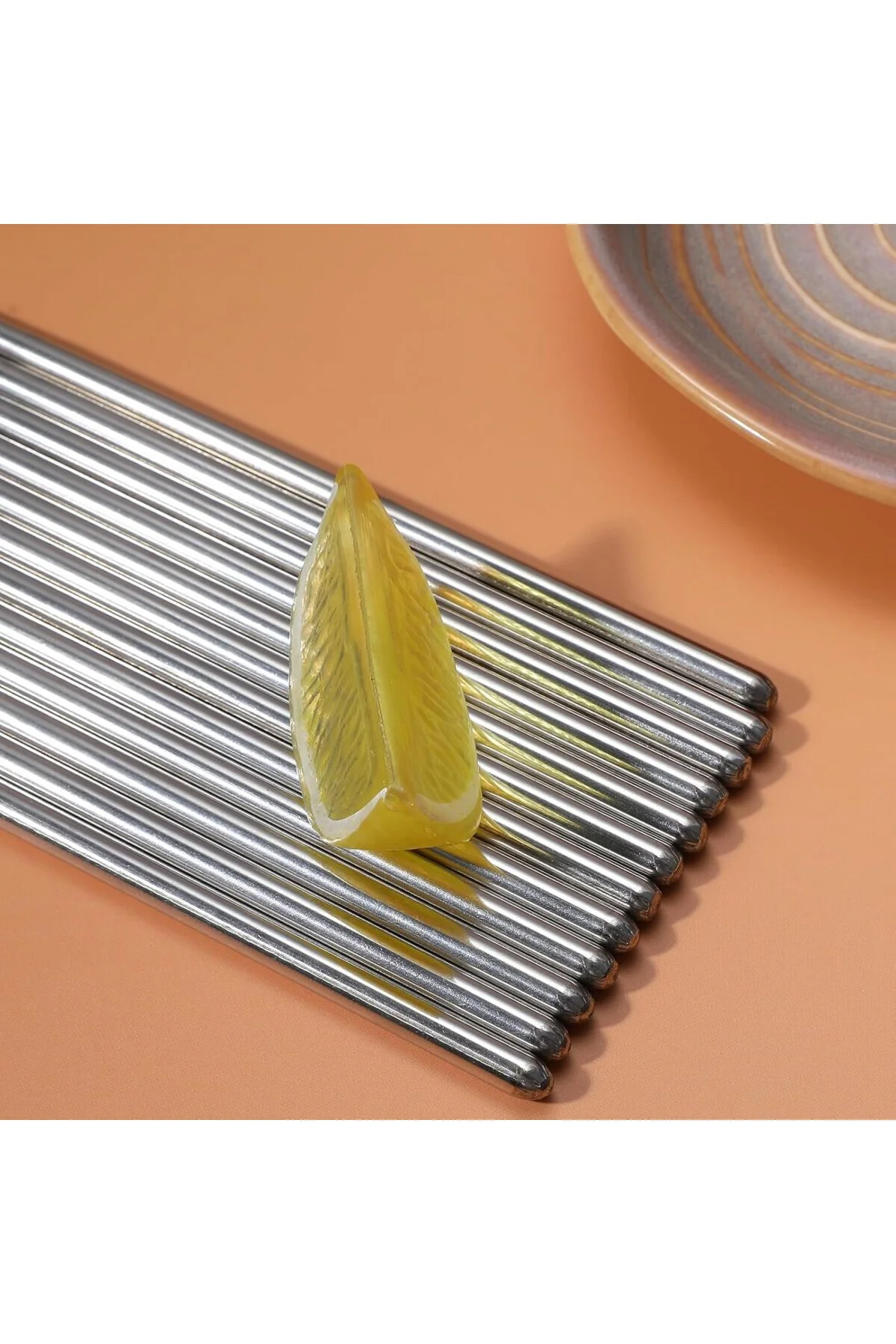 5 Çift Paslanmaz Çelik Chopsticks – Metal Çin Yeme Çubuğu Seti, K