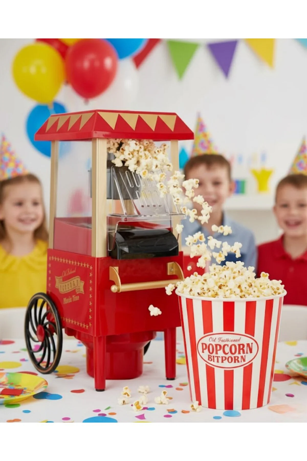 5 Dakikada Popcorn Hazırlayan Yağsız Patlatma Makinesi