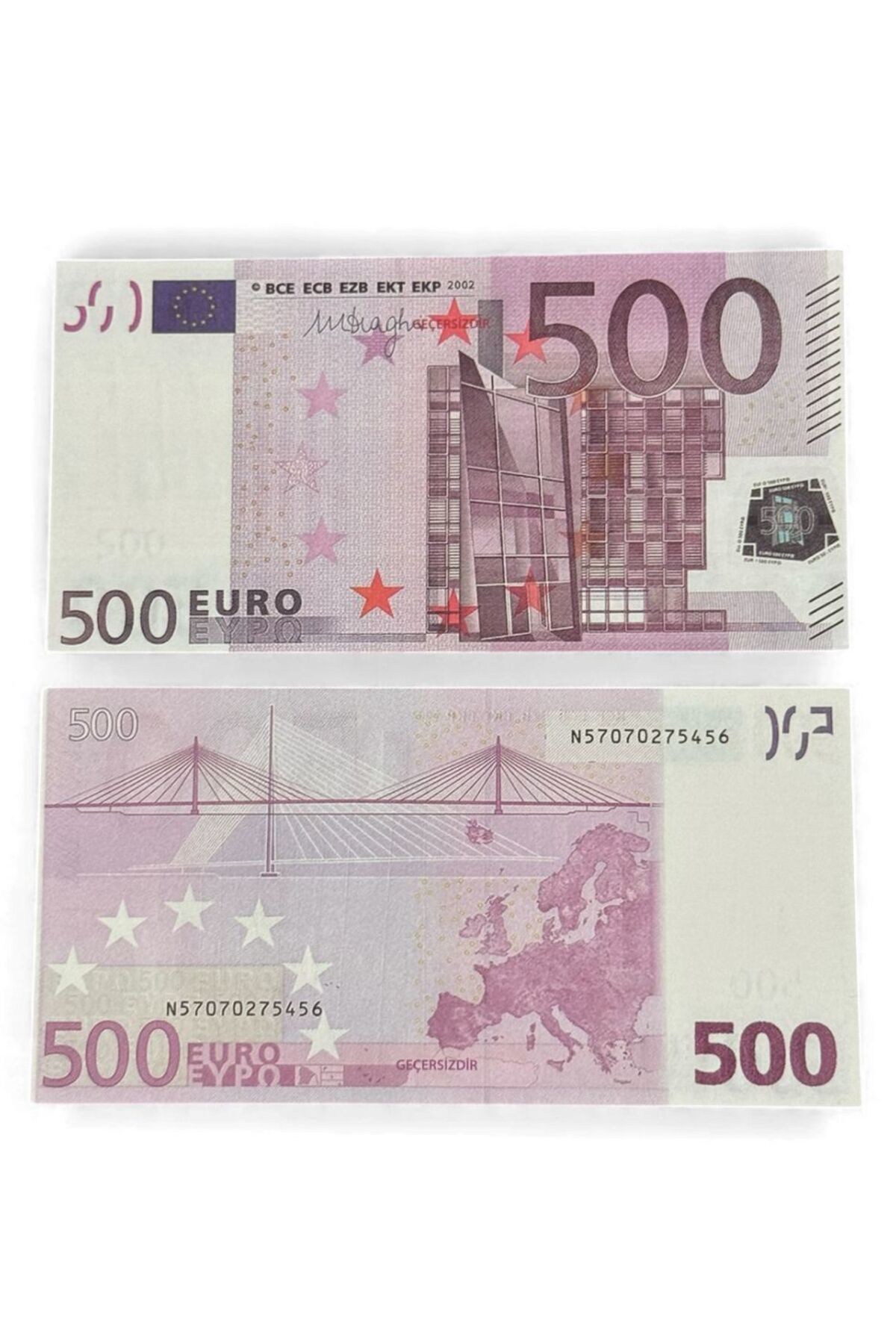 5 Deste 500 € Görünümlü Oyun Parası – Düğün, Kına, Koleksiyon, Mi