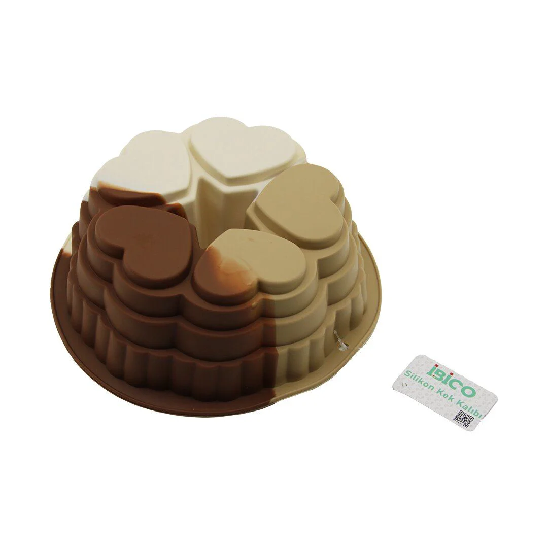 5 Dilim Kalp Şekilli Silikon Kek Kalıbı - 21 cm Çap, 9 cm Derinli 5 Dilim Kalp Şekilli Silikon Kek Kalıbı - 21 cm Çap, 9 cm Derinli