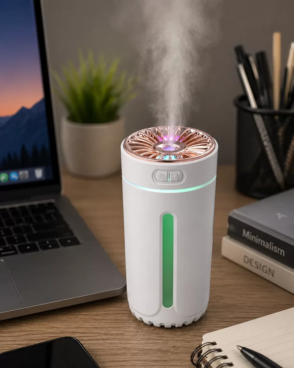 5 Esanslı LED'li Araç Difüzörü ve Nemlendirici - Hediyelik Araç Aksesuarı