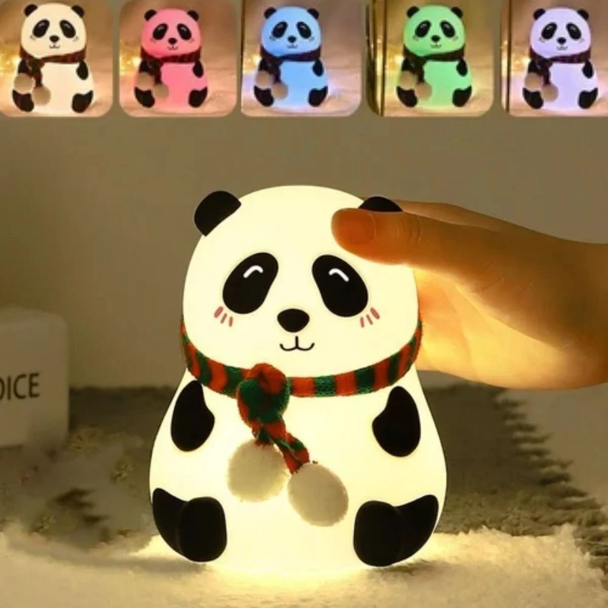 5 Farklı Renk Modlu Panda Figürlü Pofuduk LED Gece Lambası–Yumuşak Dokulu Çocuk Odası ve Dekoratif Şarjlı Ortam Işığı 5 Farklı Renk Modlu Panda Figürlü Pofuduk LED Gece Lambası–Yumuşak Dokulu Çocuk Odası ve Dekoratif Şarjlı Ortam Işığı