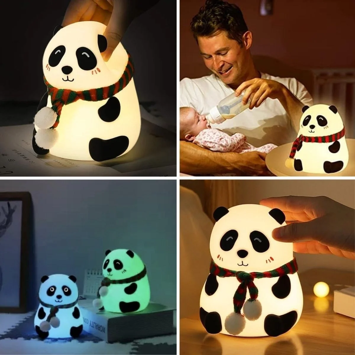 5 Farklı Renk Modlu Panda Figürlü Pofuduk Led Gece Lambası–yumuşak Dokulu Çocuk Odası Ve Dekoratif Şarjlı Ortam Işığı Bx40 5 Farklı Renk Modlu Panda Figürlü Pofuduk Led Gece Lambası–yumuşak Dokulu Çocuk Odası Ve Dekoratif Şarjlı Ortam Işığı Bx40