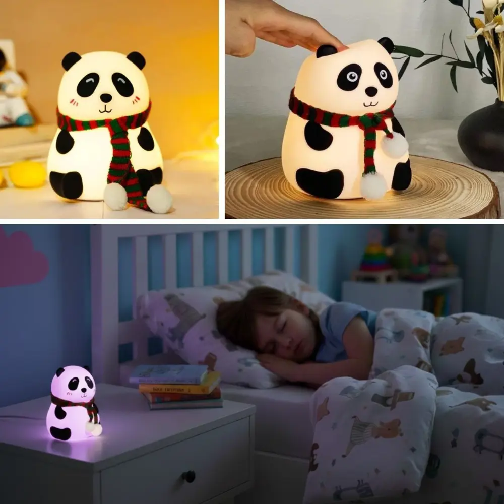 5 Farklı Renk Modlu Panda Figürlü Pofuduk LED Gece Lambası–Yumuşa 5 Farklı Renk Modlu Panda Figürlü Pofuduk LED Gece Lambası–Yumuşa