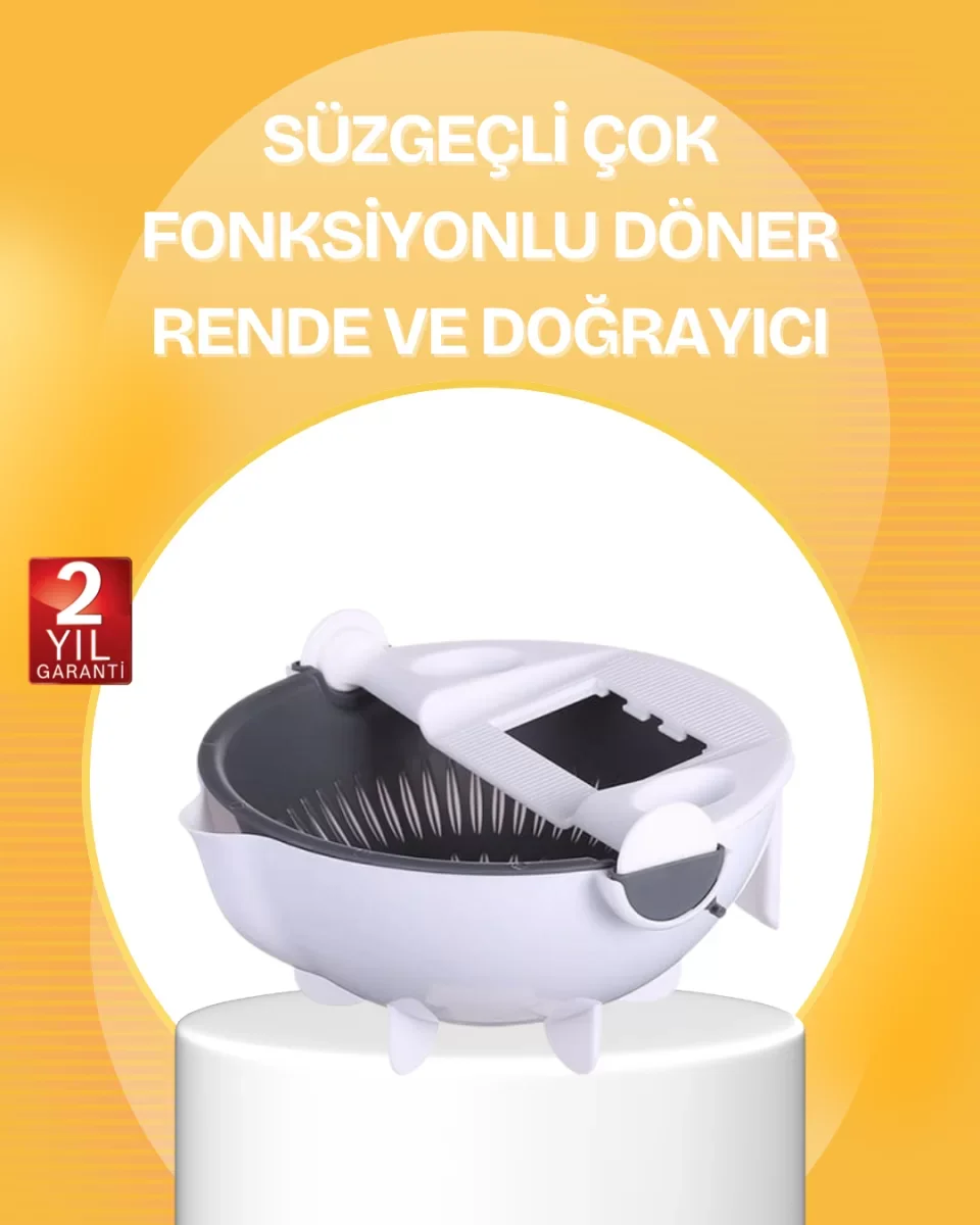 5 Fonksiyonlu Döner Süzgeçli Rende ve Dilimleyici Aparat - Lisiny