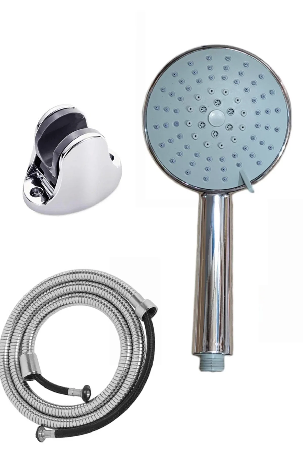 5 Fonksiyonlu Premium Büyük Boy Krom Duş Başlığı 150cm Örgülü Hortumlu Mafsallı Duş Seti 5 Fonksiyonlu Premium Büyük Boy Krom Duş Başlığı 150cm Örgülü Hortumlu Mafsallı Duş Seti