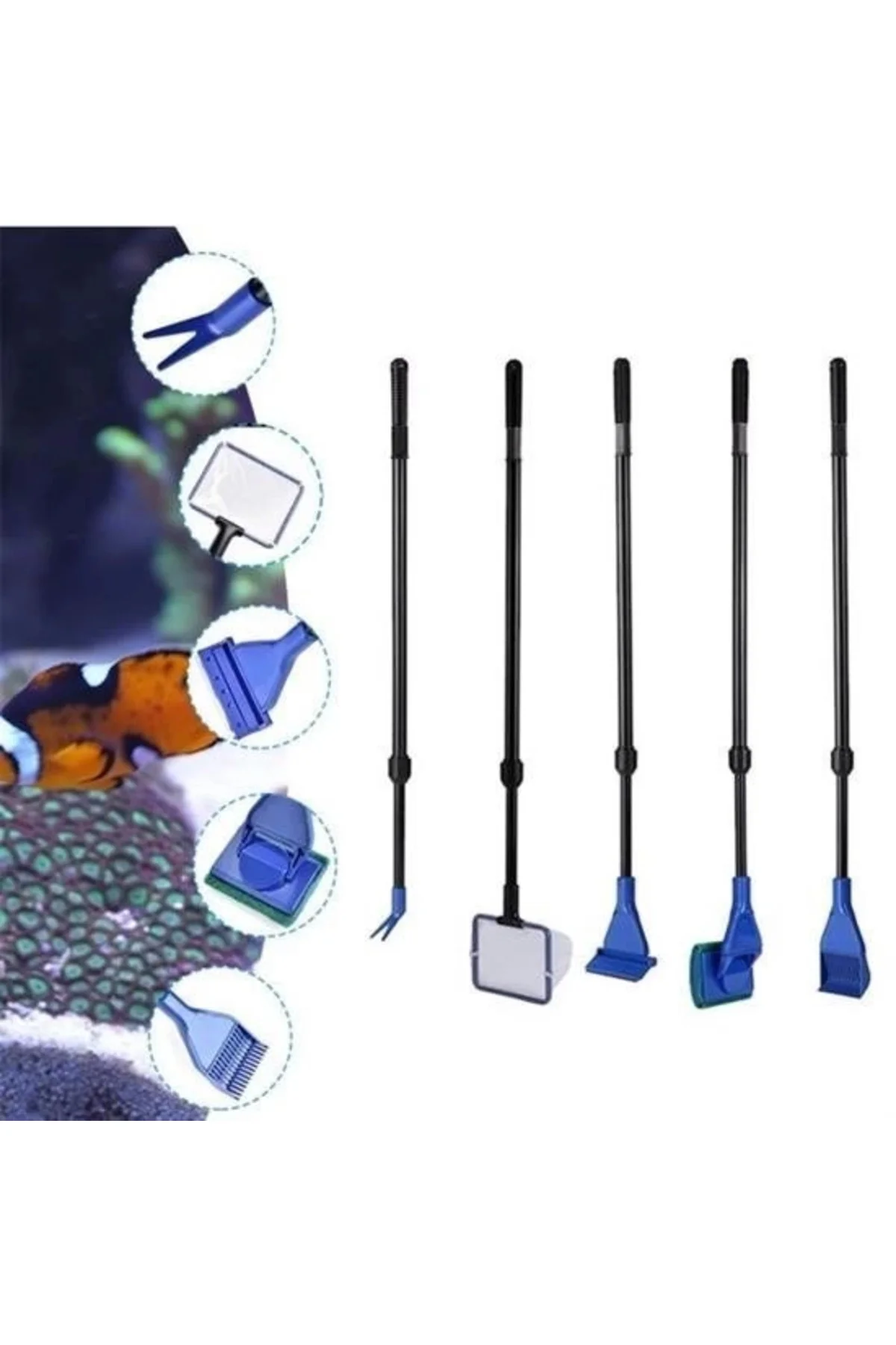 5 İn 1 Akvaryum Tankı Temizleme Seti Akvaryum Balığı Bakım Seti