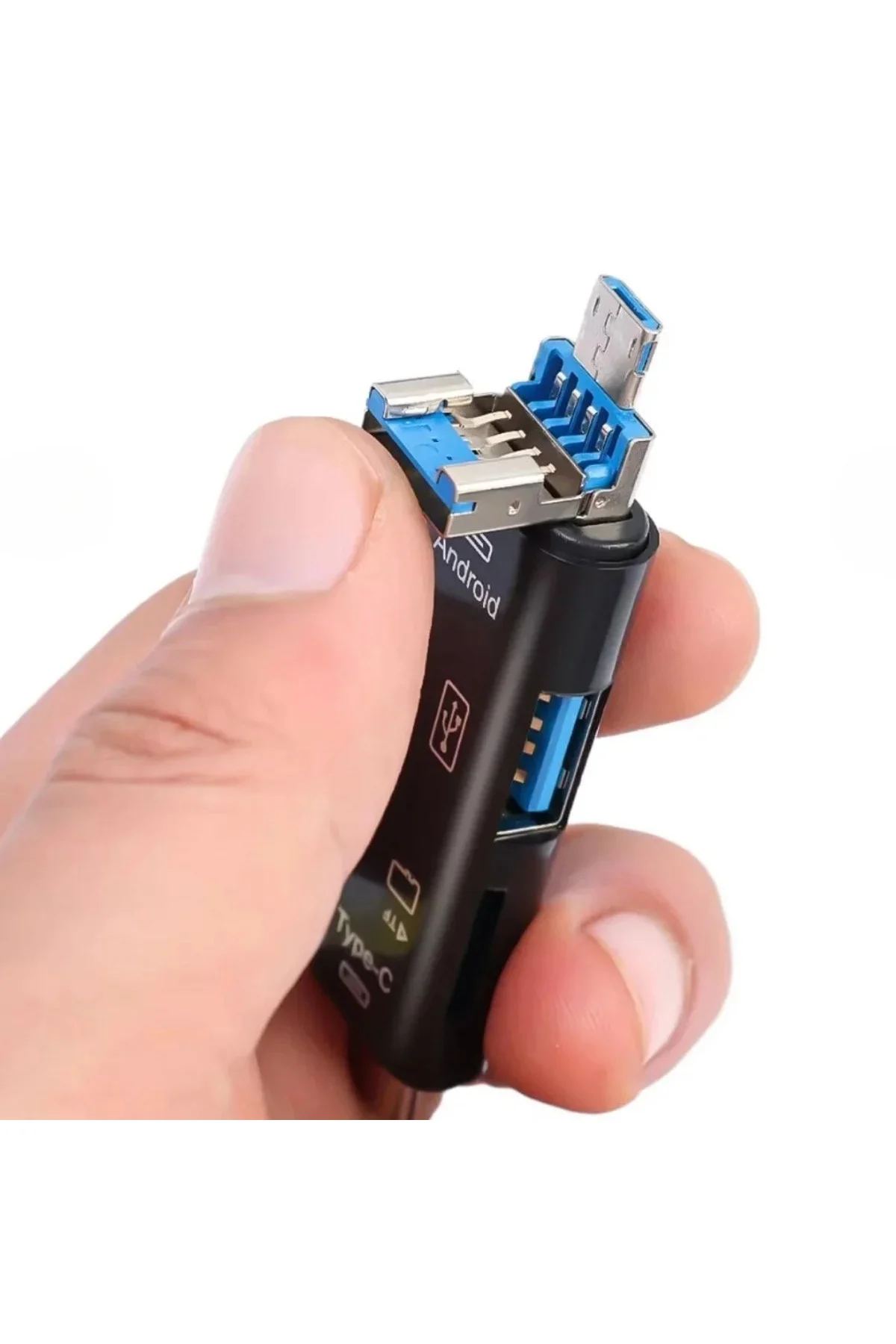 5 in 1 Çok Fonksiyonlu USB 2.0 Micro Sd Kart Okuyucu - Usb/micro Usb/type-C Çıkışlı, Otg Çevirici 5 in 1 Çok Fonksiyonlu USB 2.0 Micro Sd Kart Okuyucu - Usb/micro Usb/type-C Çıkışlı, Otg Çevirici