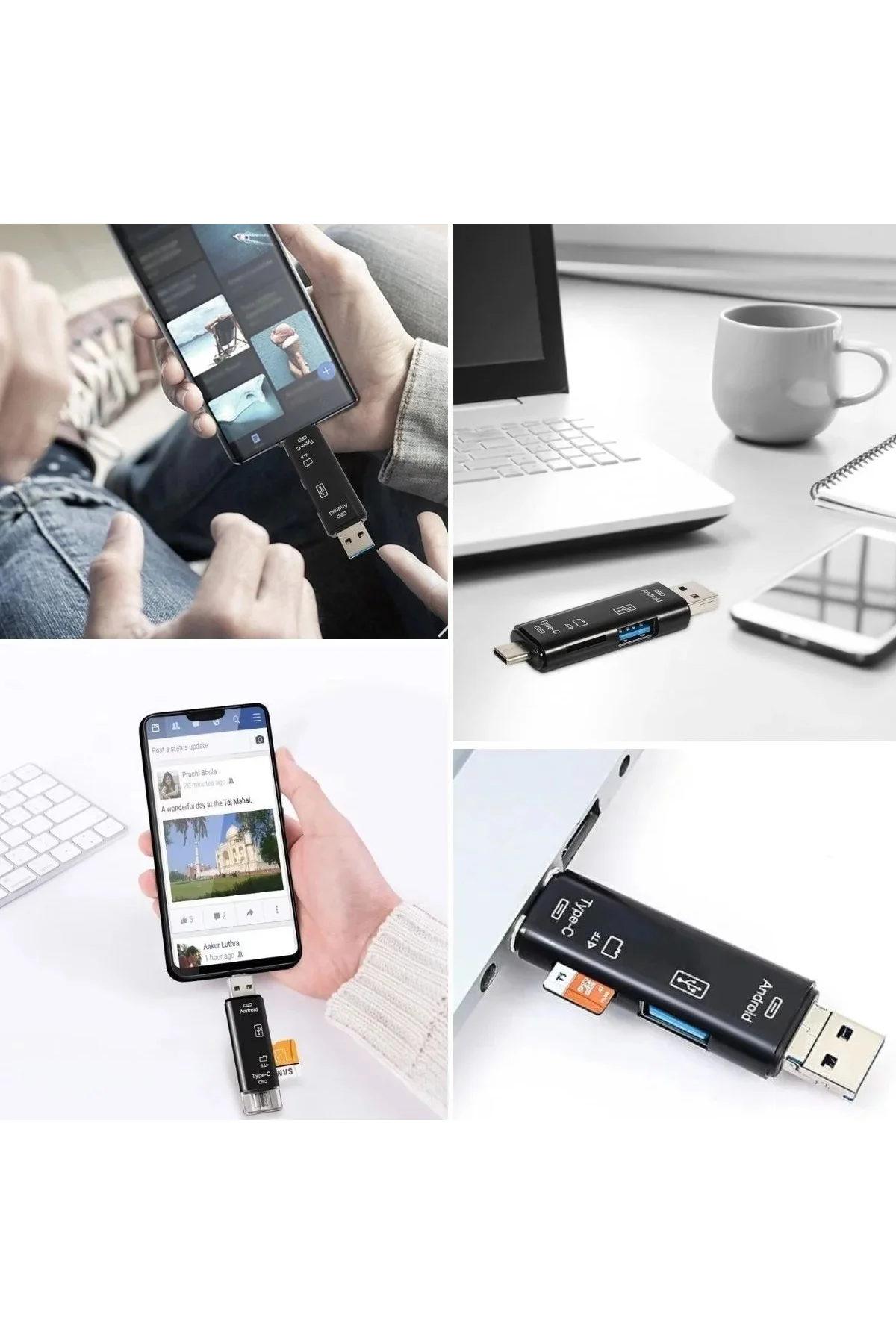5 in 1 Çok Fonksiyonlu USB 2.0 Micro Sd Kart Okuyucu - Usb/micro Usb/type-C Çıkışlı, Otg Çevirici 5 in 1 Çok Fonksiyonlu USB 2.0 Micro Sd Kart Okuyucu - Usb/micro Usb/type-C Çıkışlı, Otg Çevirici