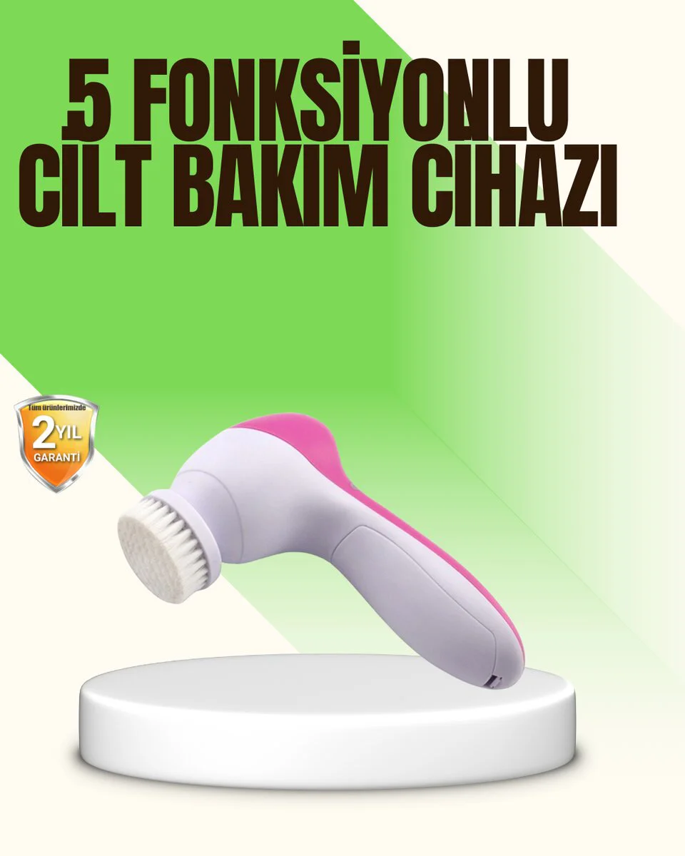 5 in 1 Elektrikli Yüz Temizleme ve Masaj Cihazı - Derin Temizlik ve Canlı Cilt