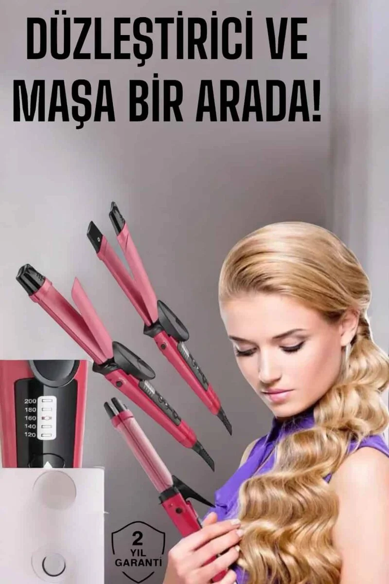 5 Isı Seviyeli Saç Düzleştirici ve Maşa - 26mm Seramik Kaplama, Ergonomik Tasarım