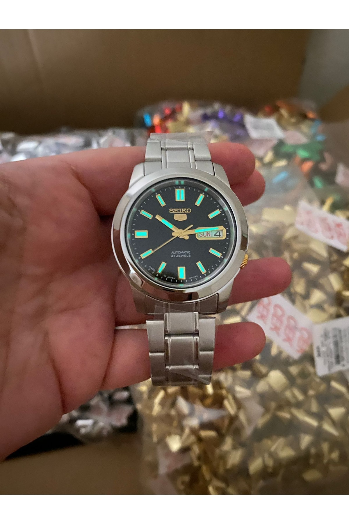 5 Japan Snkk17j1 39 Mm Gri Otomatik Çelik Erkek Kol Saati