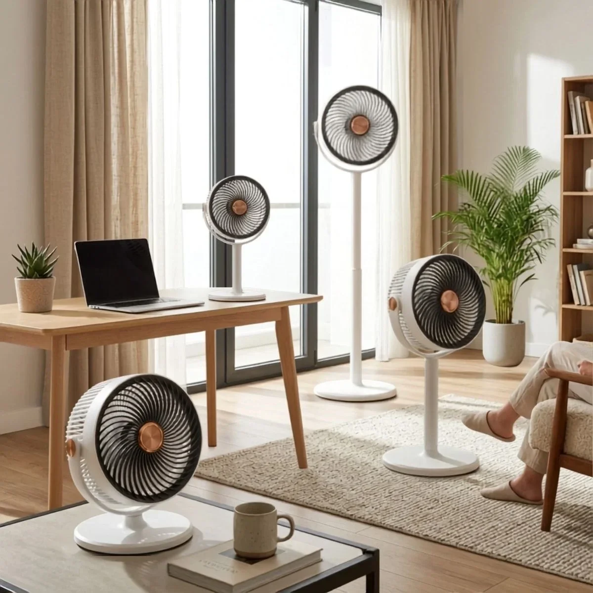 5 Kademeli 4 Farklı Yükseklik Ayarlı Standlı Vantilatör – Taşınabilir Masaüstü ve Ayaklı Fan S34