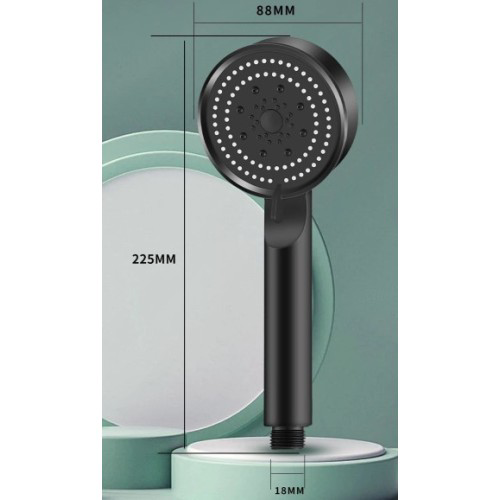 Woody Sofia 5 Kademeli Duş Başlığı Siyah