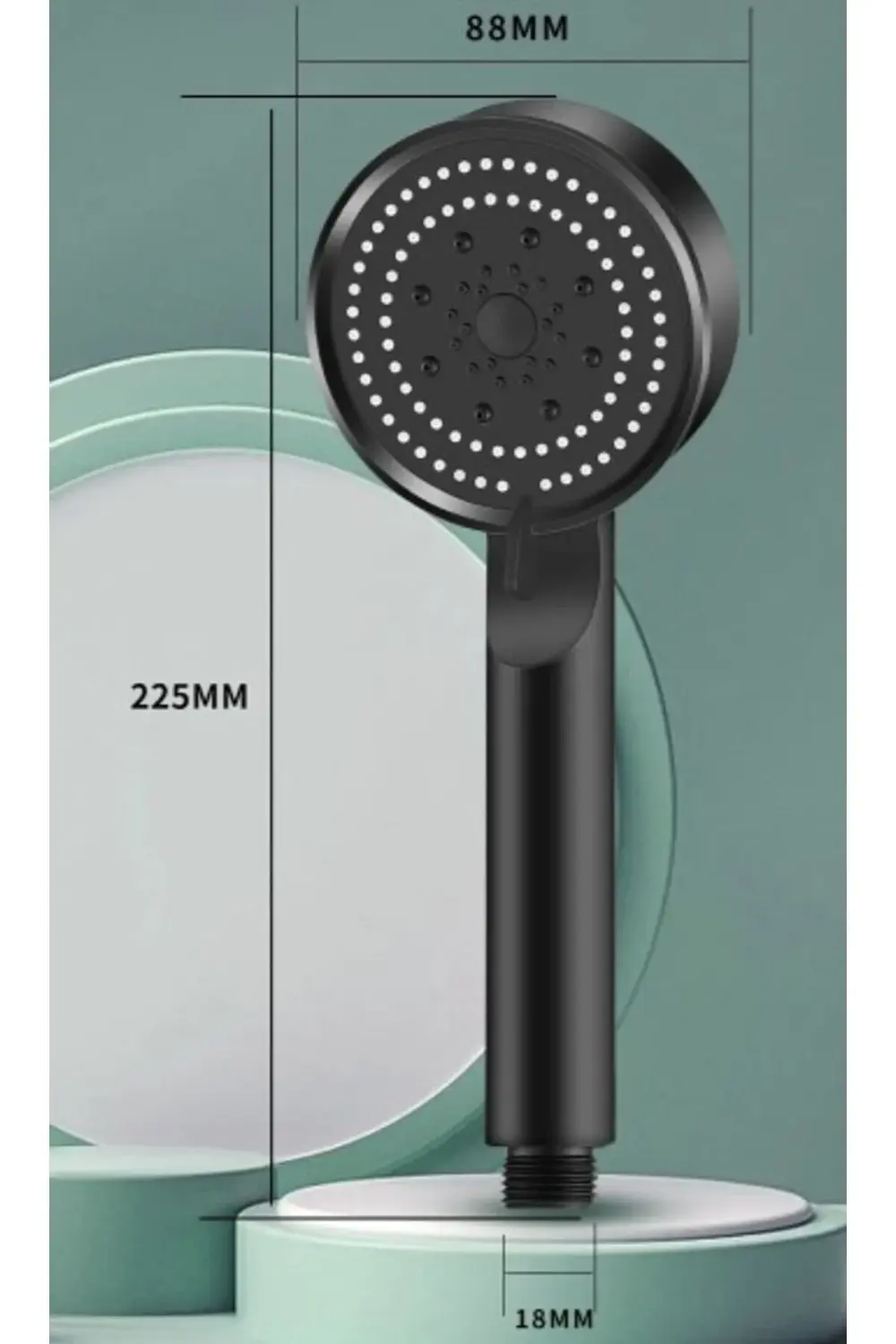 5 Kademeli Duş Başlığı Siyah