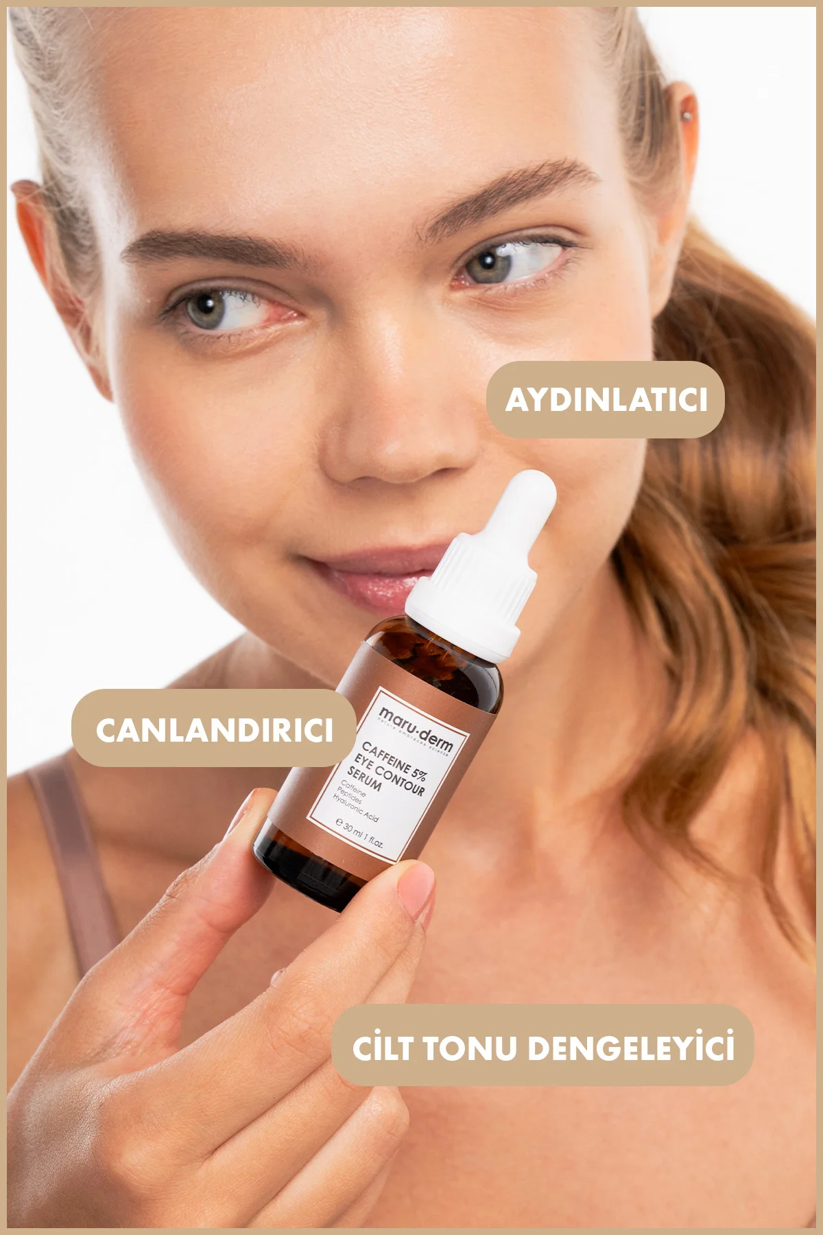 %5 Kafein + Peptit + Hyalüronik Asit Göz Çevresi Serumu 30 ML