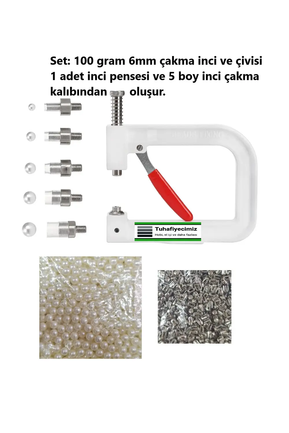 5 Kalıplı, ve 100 gr. Çakma İncili Manuel İnci Çakma Makinesi, İn