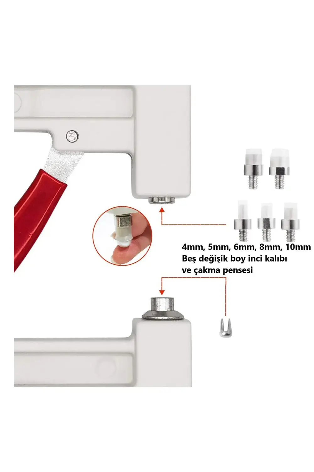 5 Kalıplı, ve 100 gr. Çakma İncili Manuel İnci Çakma Makinesi, İn