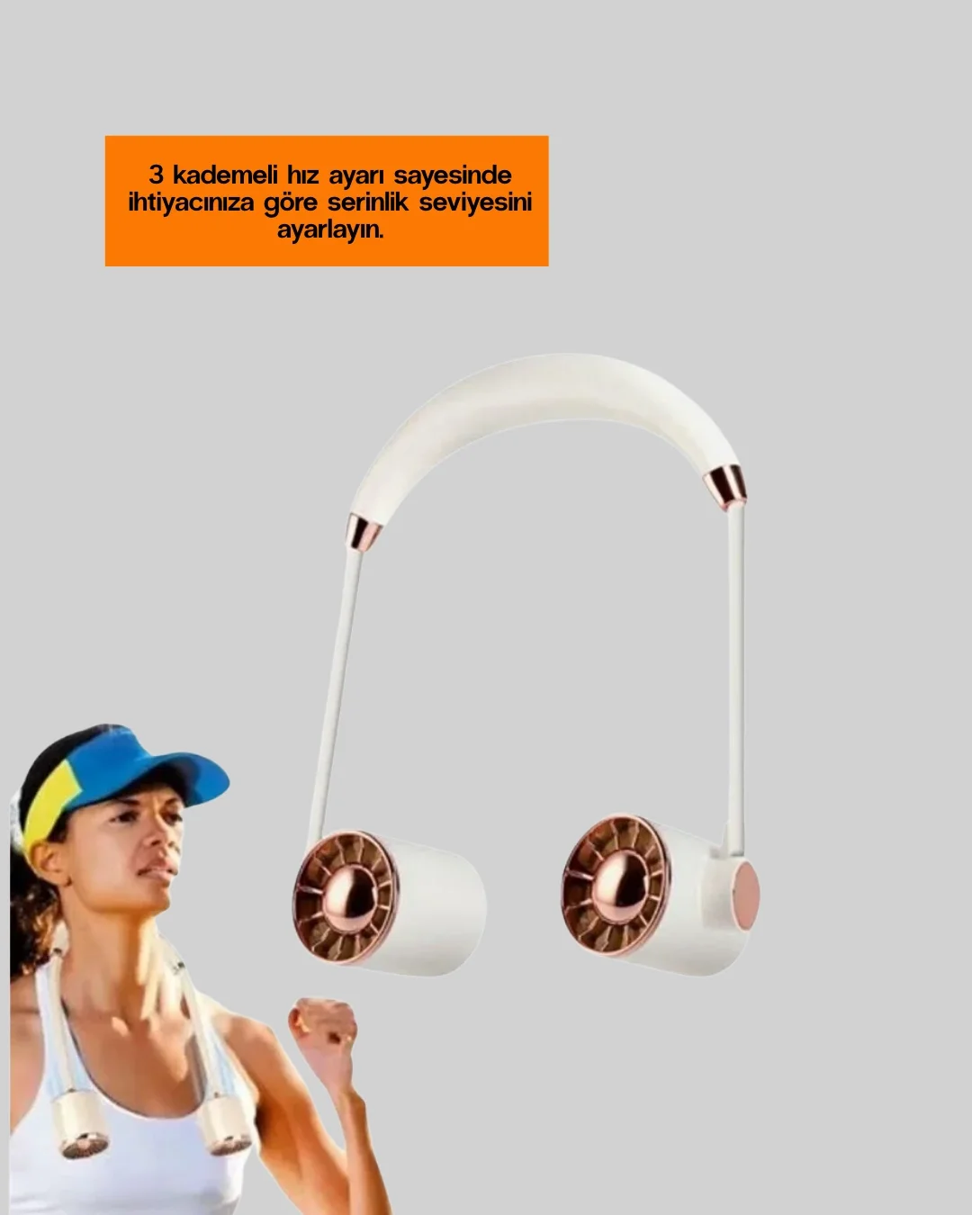 5 Kanatlı Sessiz Mini Fan 3 Vitesli Katlanabilir Asılabilir