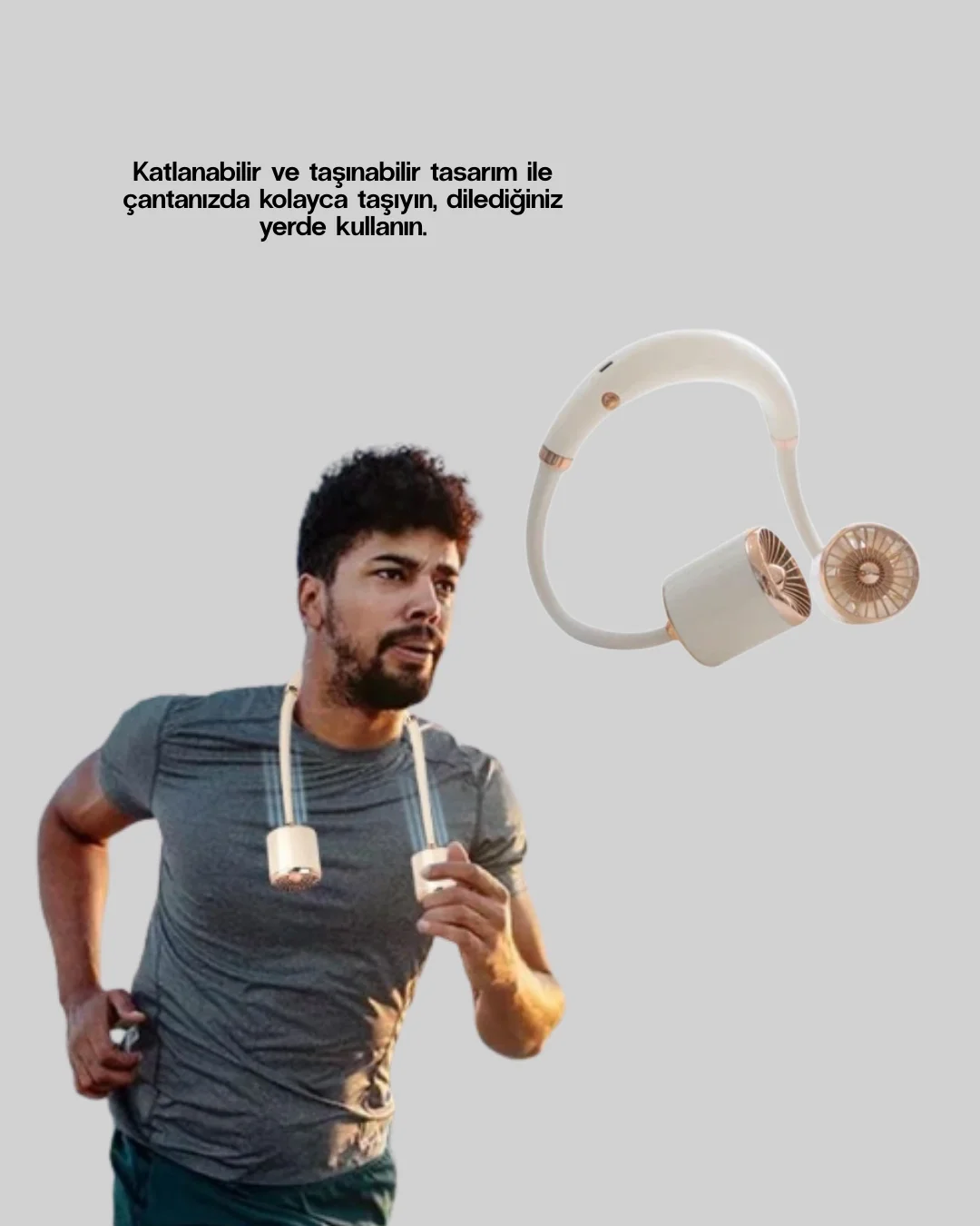 5 Kanatlı Sessiz Mini Fan 3 Vitesli Katlanabilir Asılabilir