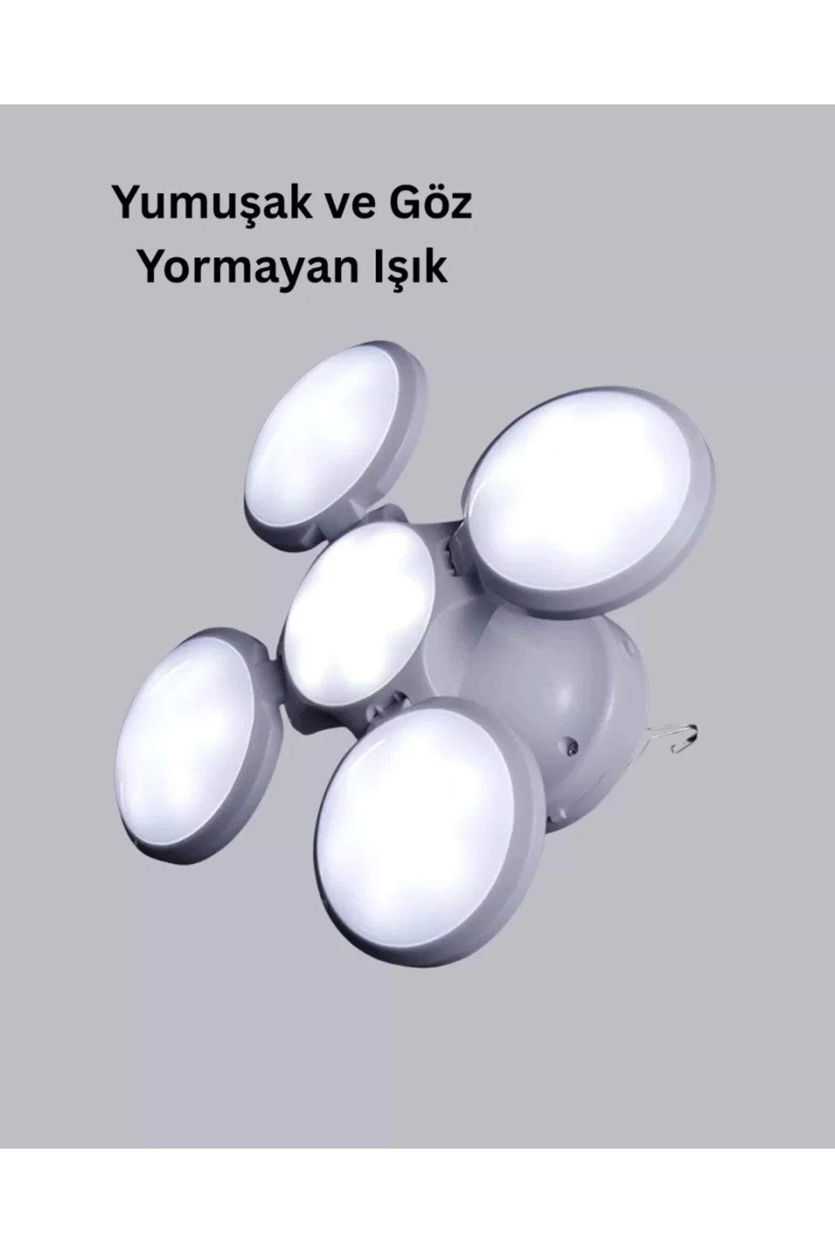 5 Kanatlı Solar Kamp Lambası – USB Şarjlı, Taşınabilir, IP65 Su G