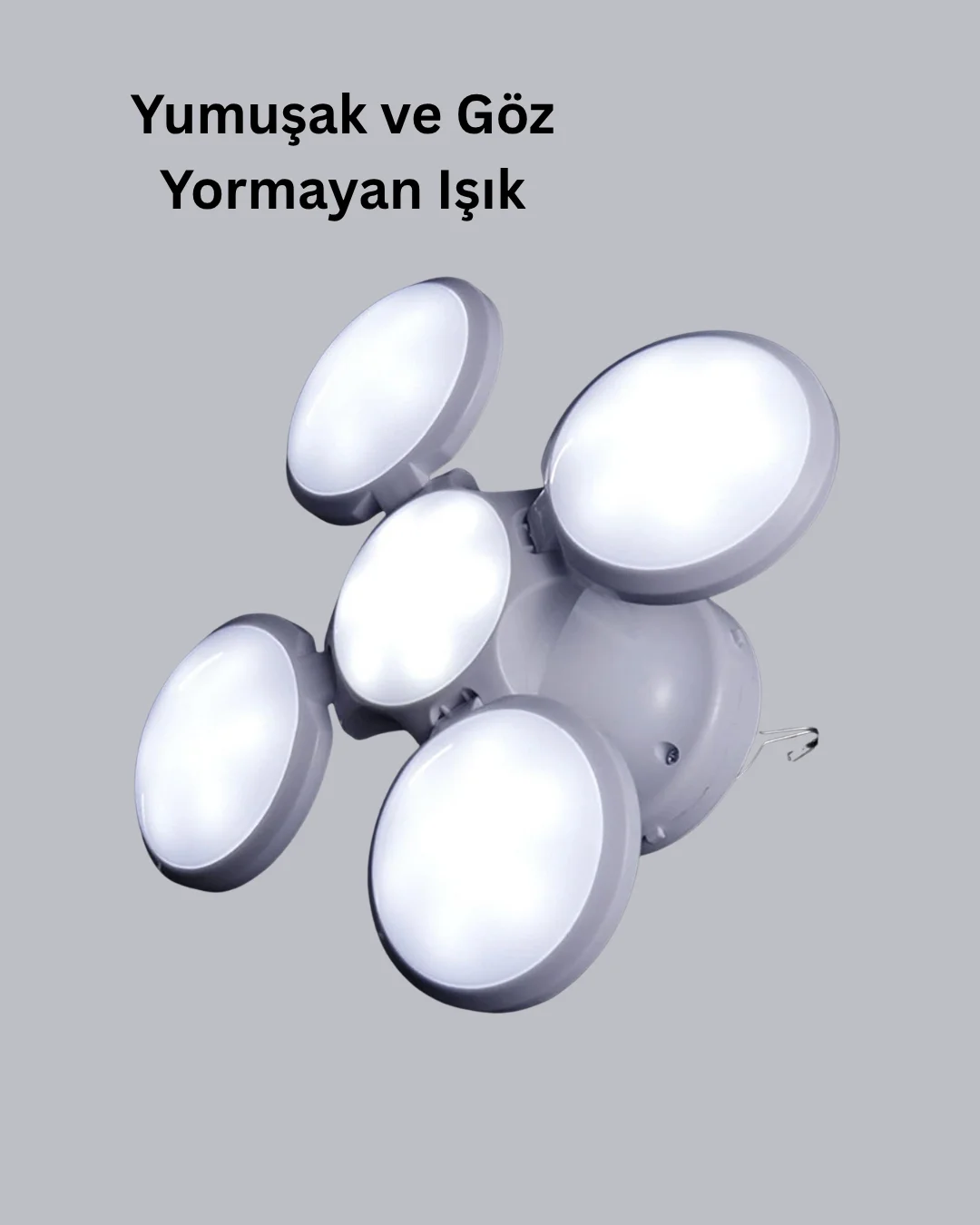5 Kanatlı Solar Kamp Lambası – USB Şarjlı, Taşınabilir, IP65 Su Geçirmez Bahçe Lambası