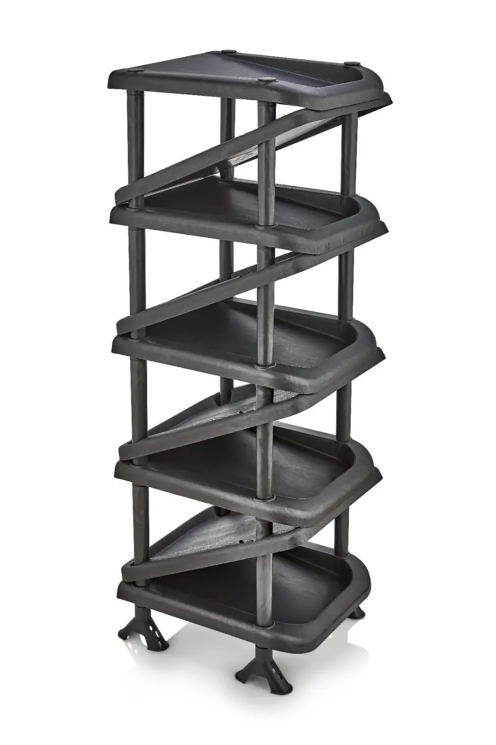 5 Katlı Zikzak Ayakkabılık Plastik-siyah