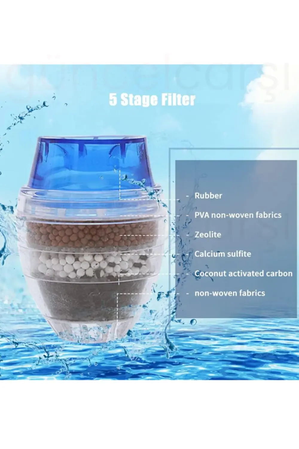 5 Katmanlı Aktif Karbon Su Arıtma Aparatı, aktif karbon filtrasyo