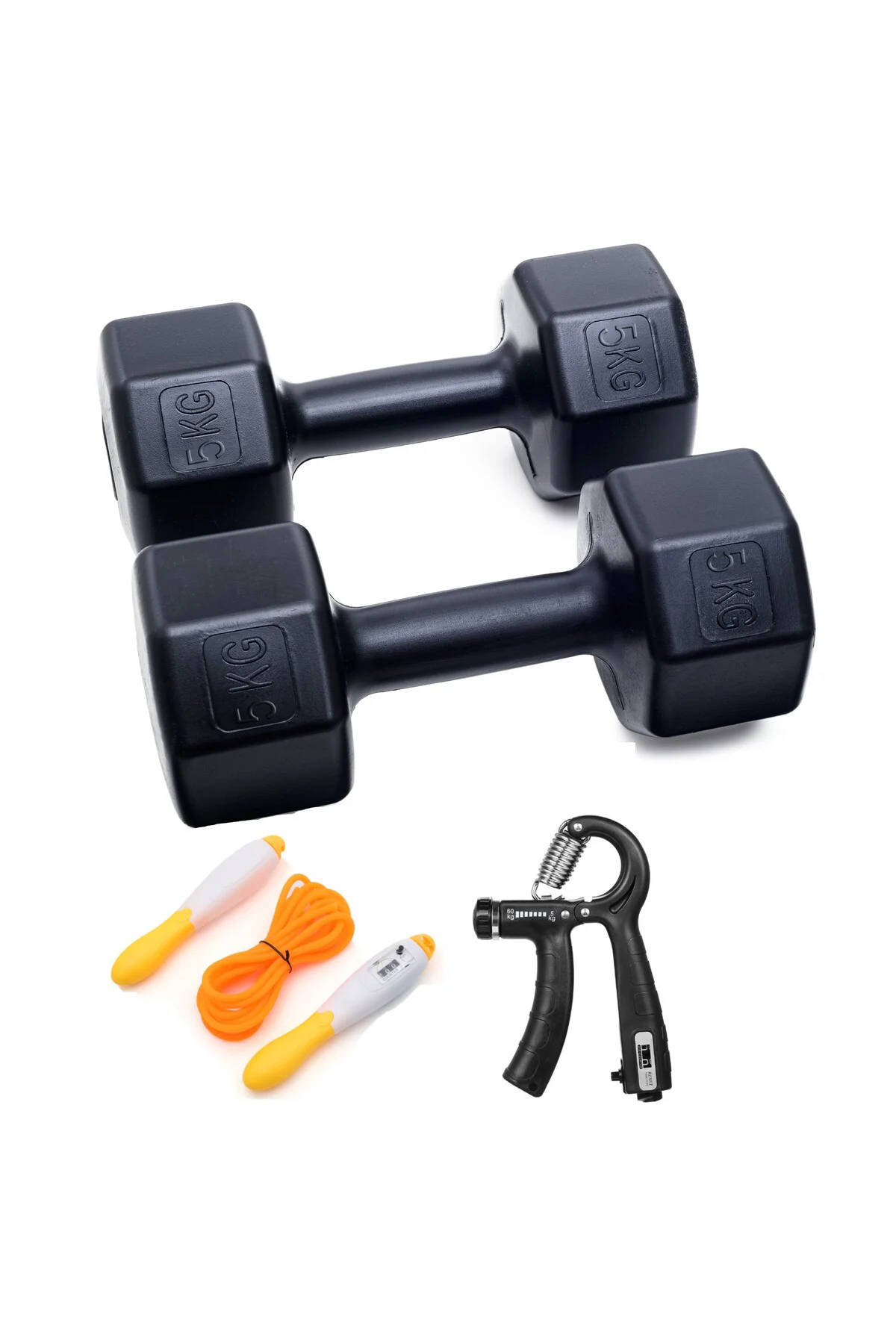 5 KG DAMBIL X 2 ADET  = 10 KG + SAYAÇLI AYARLANABİLİR EL YAYI + S