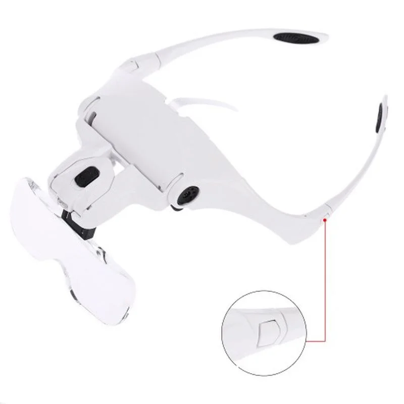 5 Lens 1.0X-3.5X 2Led Işıklı İle Ayarlanabilir Gözlük Büyüteç 9892B2 5 Lens 1.0X-3.5X 2Led Işıklı İle Ayarlanabilir Gözlük Büyüteç 9892B2