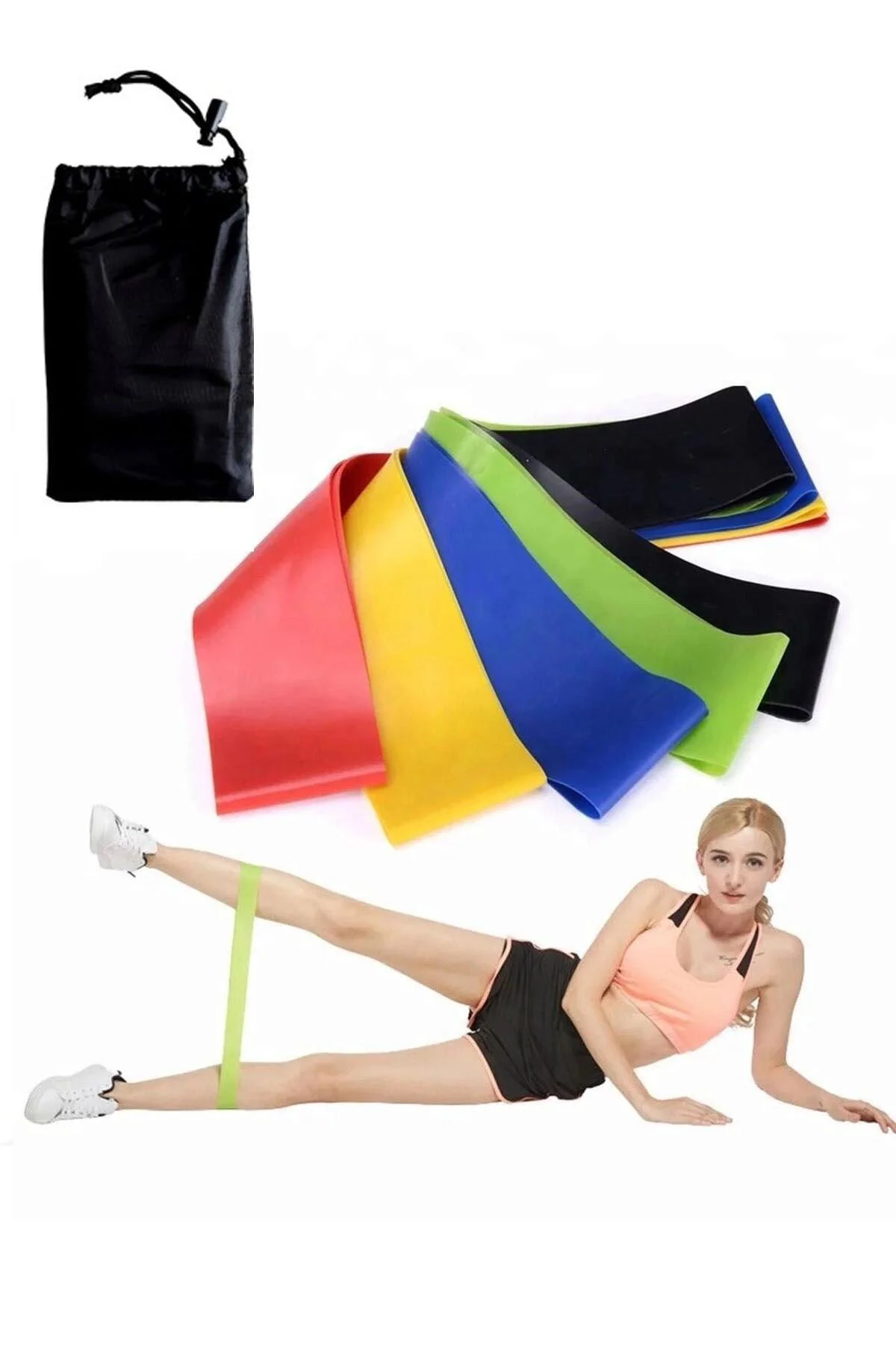 5 Li Çantalı Aerobik Band Pilates Plates Yoga Fitness Squat Çalış