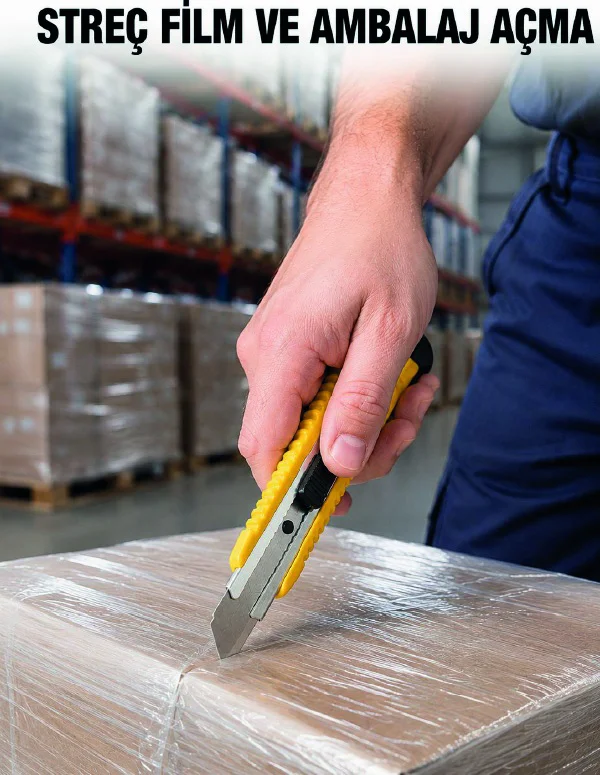 5 Li Metal Falçata Seti Profesyonel Maket Bıçağı Kesici Falçata Sarı Ergonomik Saplı - Lisinya