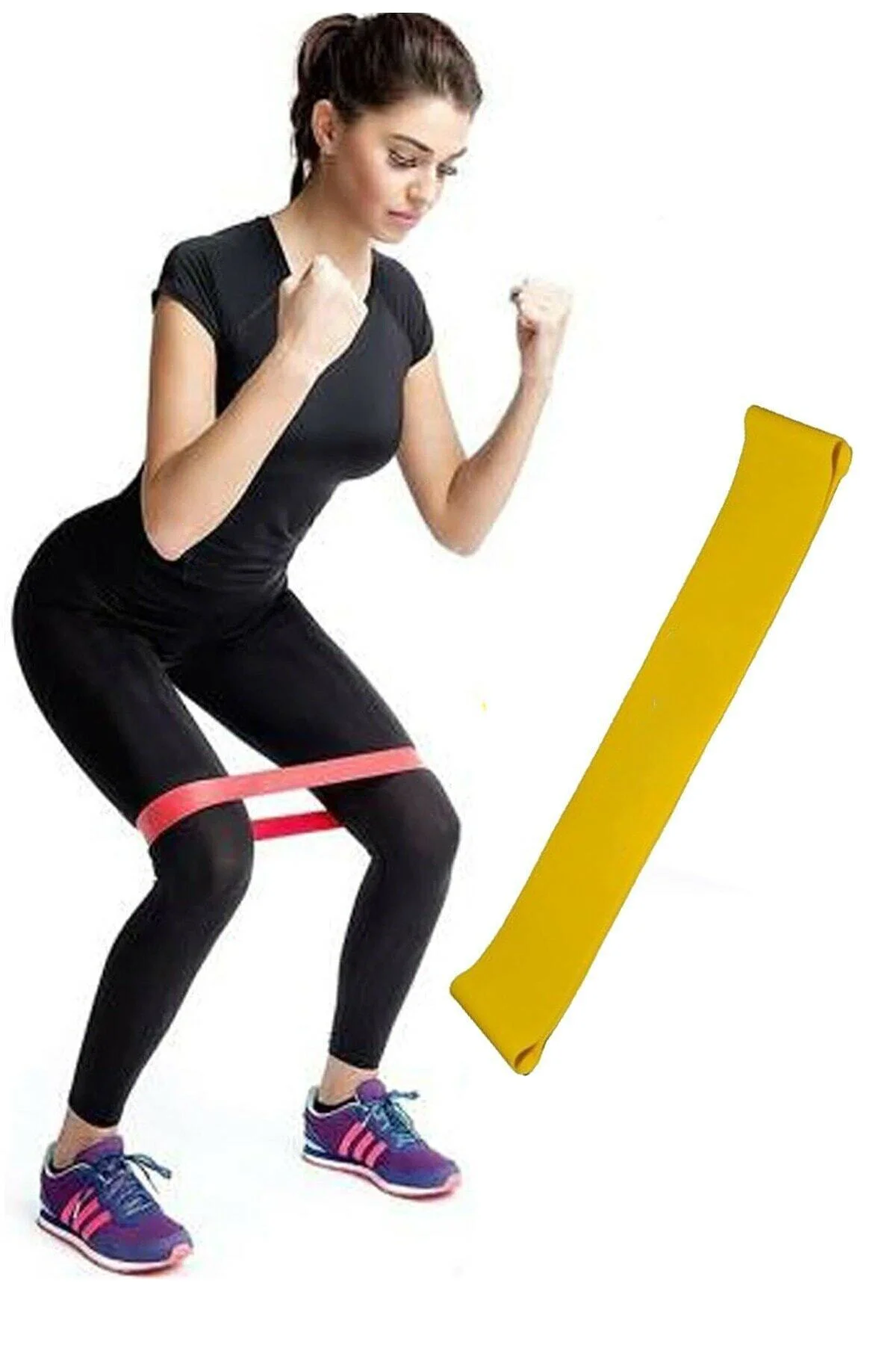 5 Li Pilates Seti, Pilates Çemberi 2 Li Yoga Ring Yüzüğü Squat Ae