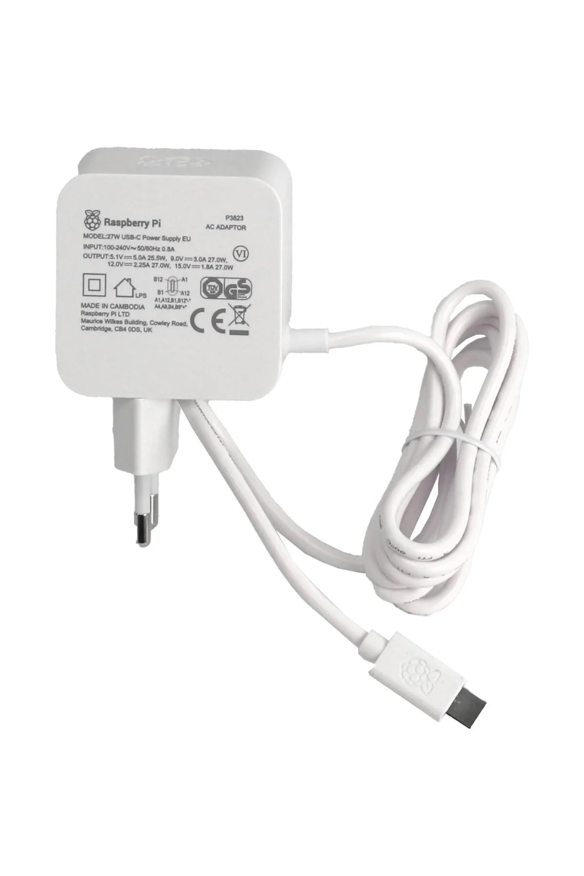 5 Lisanslı USB-C Güç Adaptörü - 27W - Beyaz