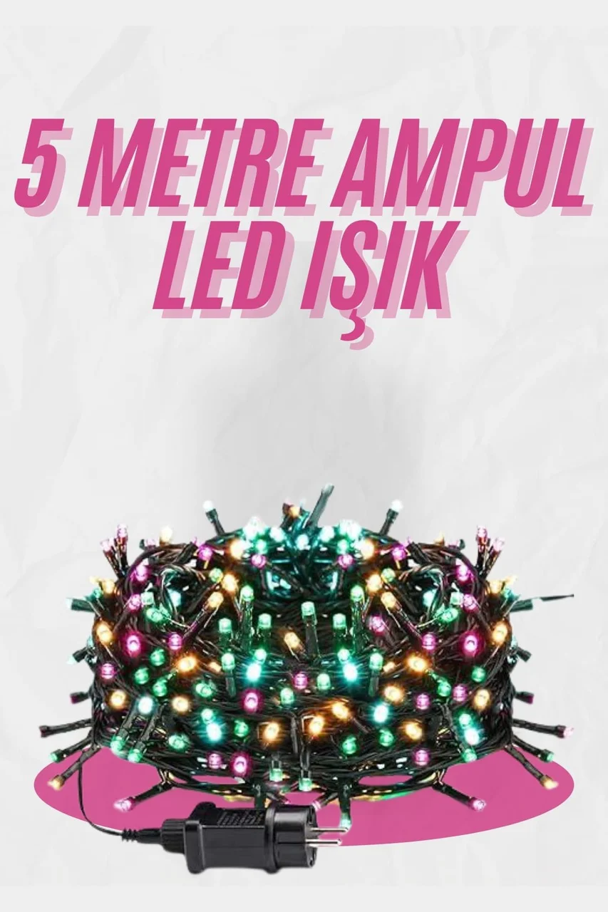 5 Metre Ampul Led Işık Renkli Rgb Çok Renkli Led Aydınlatma - Lisinya Diğer