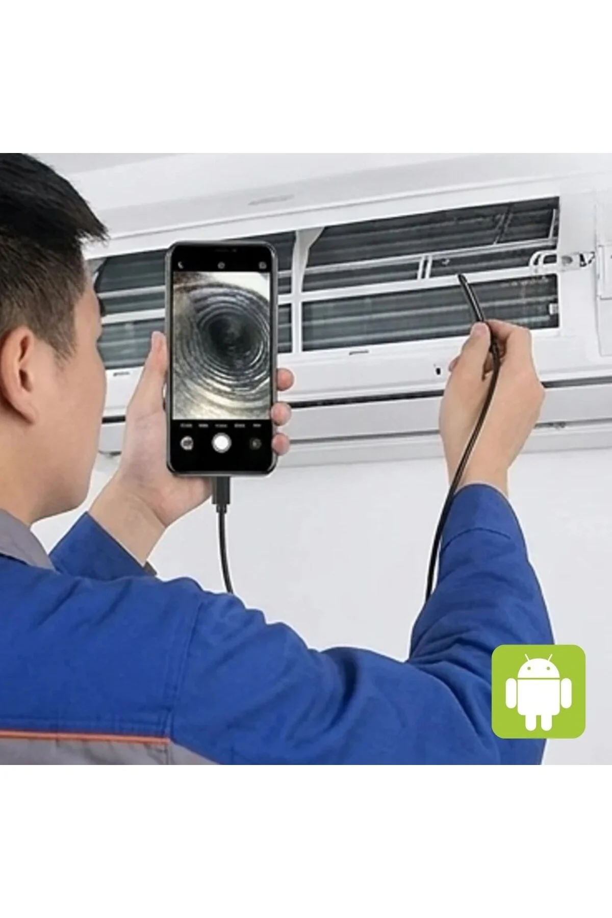 5 Metre Android Telefon Uyumlu 6 LED Işıklı Su Geçirmez Endoskop / Boroskop Yılan Kamera HD 5 Metre Android Telefon Uyumlu 6 LED Işıklı Su Geçirmez Endoskop / Boroskop Yılan Kamera HD - Görsel 4