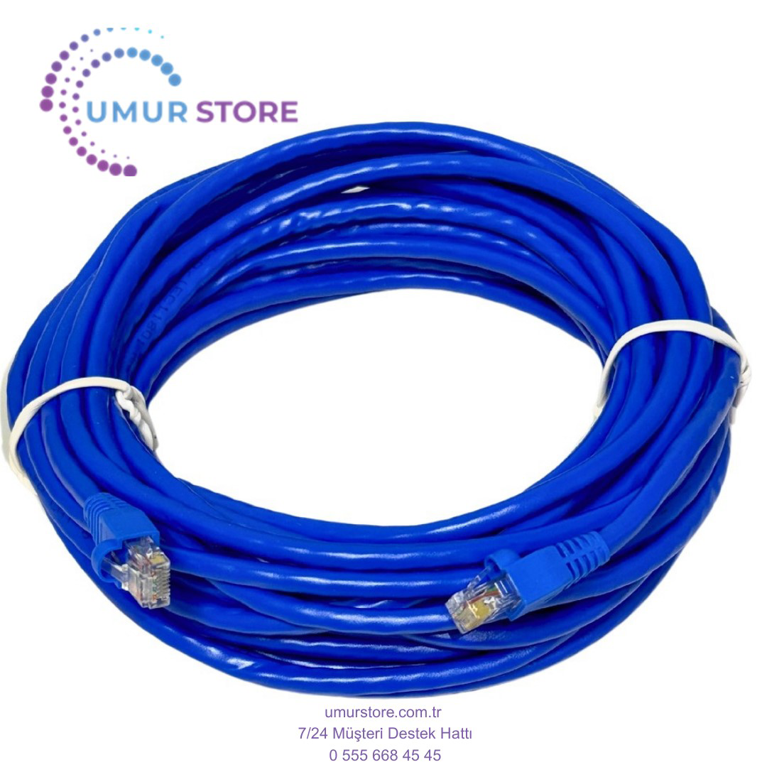 5 Metre Cat 6 Mavi Ethernet Network Kablosu Modem Bilgisayar Kame