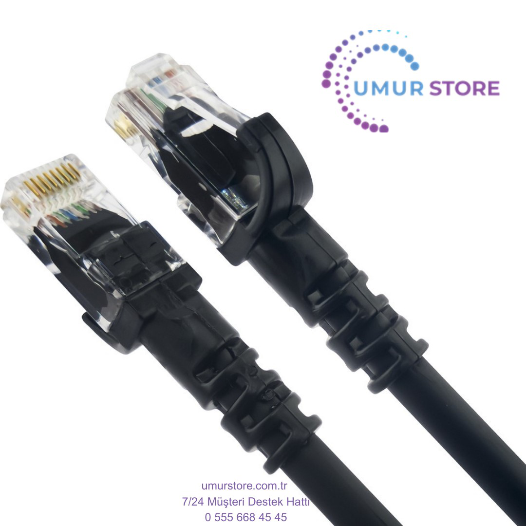 5 Metre Cat6 Network-Ağ-Ethernet Kablosu Siyah 5 Metre Cat6 Network-Ağ-Ethernet Kablosu Siyah