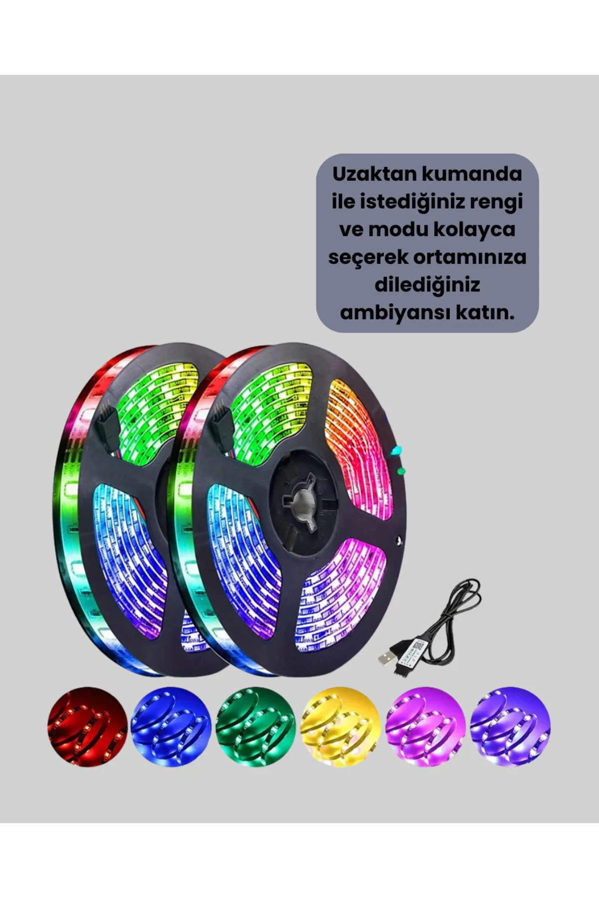 5 Metre Kumandalı Su Geçirmez Şerit LED - Lisinya