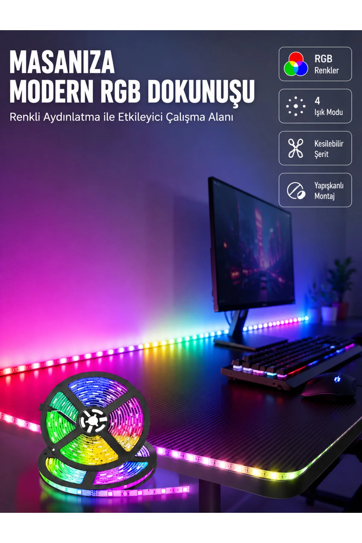5 Metre Kumandalı Su Geçirmez Şerit LED