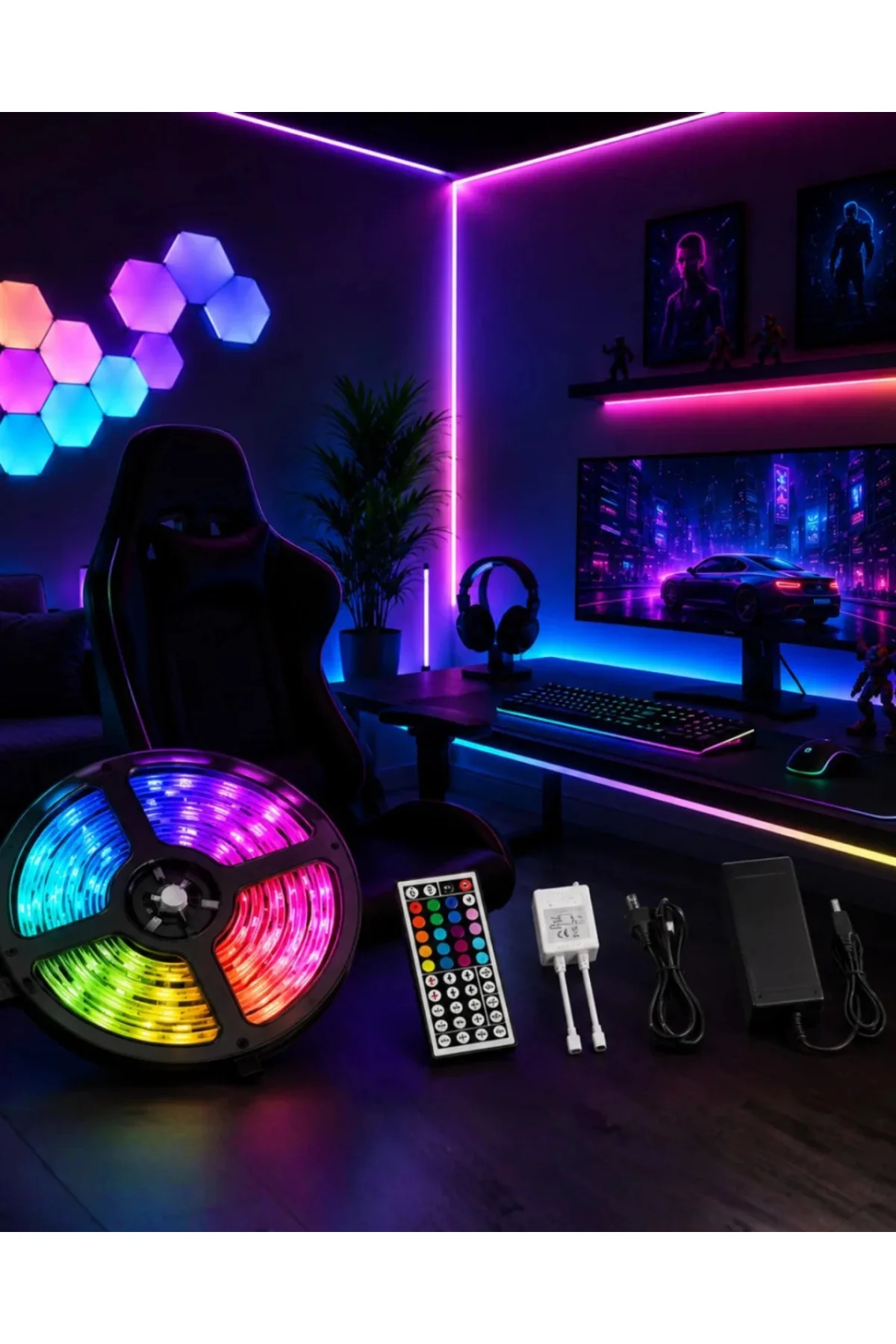 5 Metre RGB LED Şerit Kumandalı 5050 Renk Değiştiren LED Strip