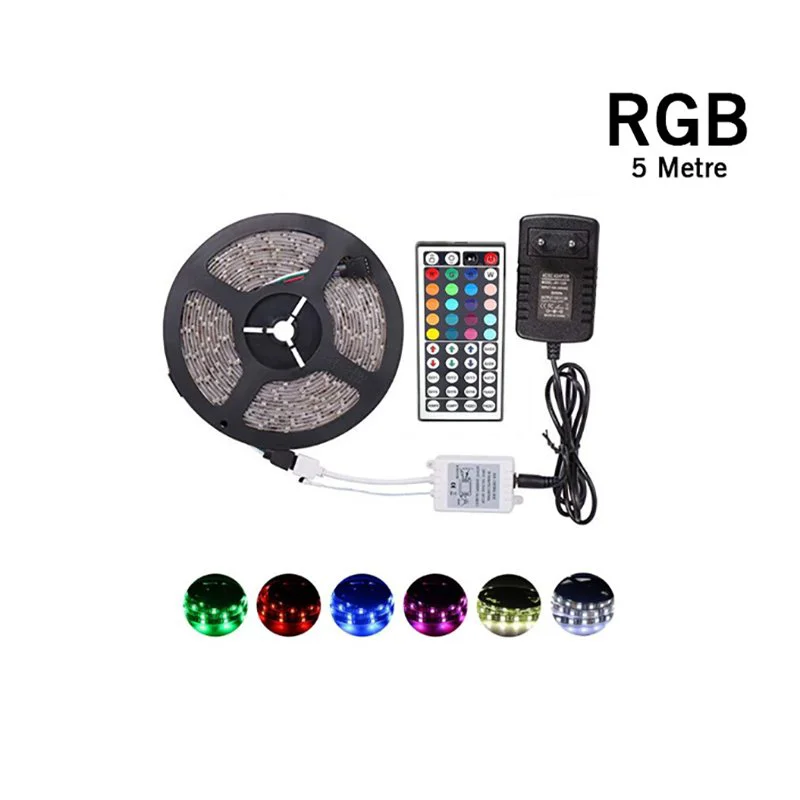 5 Metre Rgb Şerit Led Seti-İç ve Dış Mekan Silikonlu-Tak Çalıştır 5 Metre Rgb Şerit Led Seti-İç ve Dış Mekan Silikonlu-Tak Çalıştır