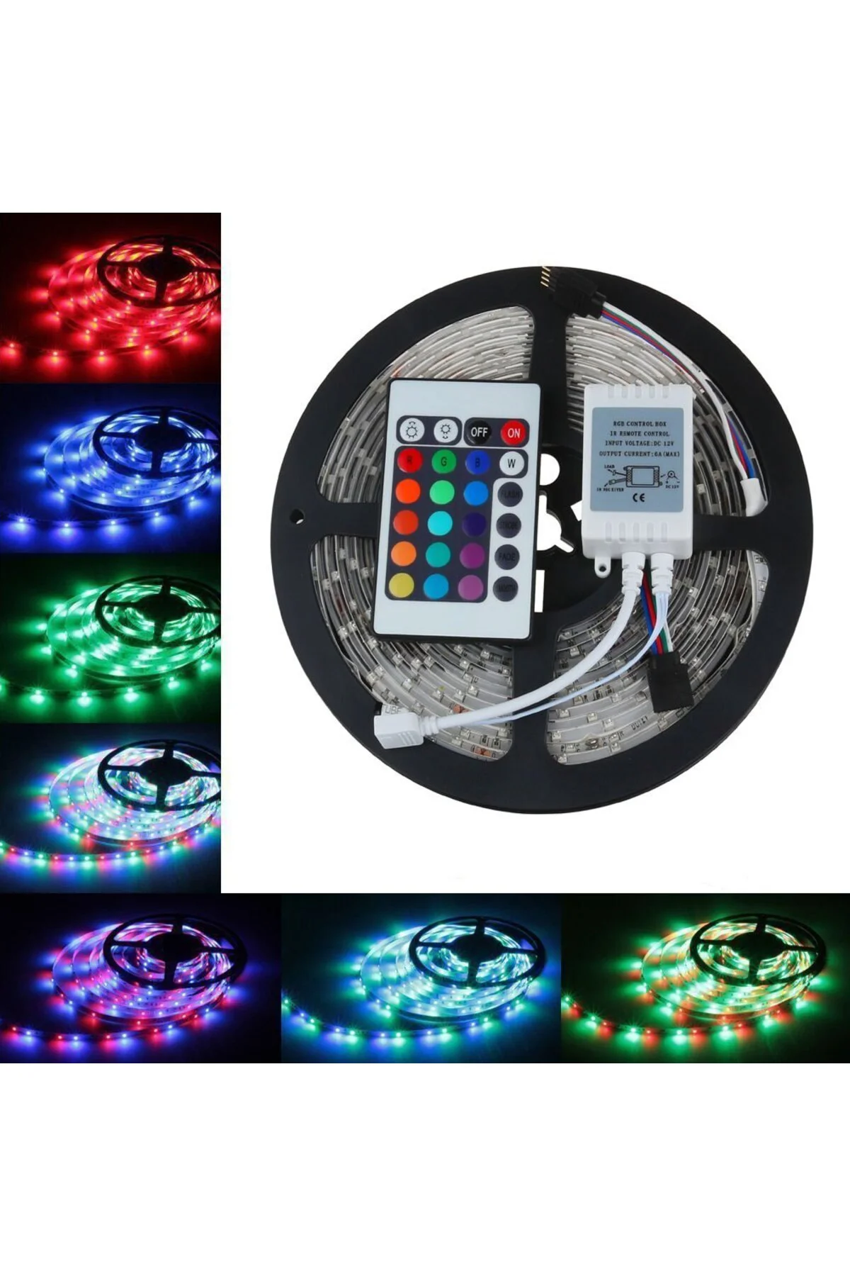 5 Metre Rgb Şerit Led Seti-İç ve Dış Mekan Silikonlu-Tak Çalıştır
