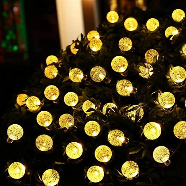 5 Metre Sarı Opak Solar Top LED Işık Zinciri