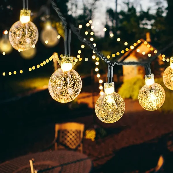 5 Metre Sarı Opak Solar Top LED Işık Zinciri