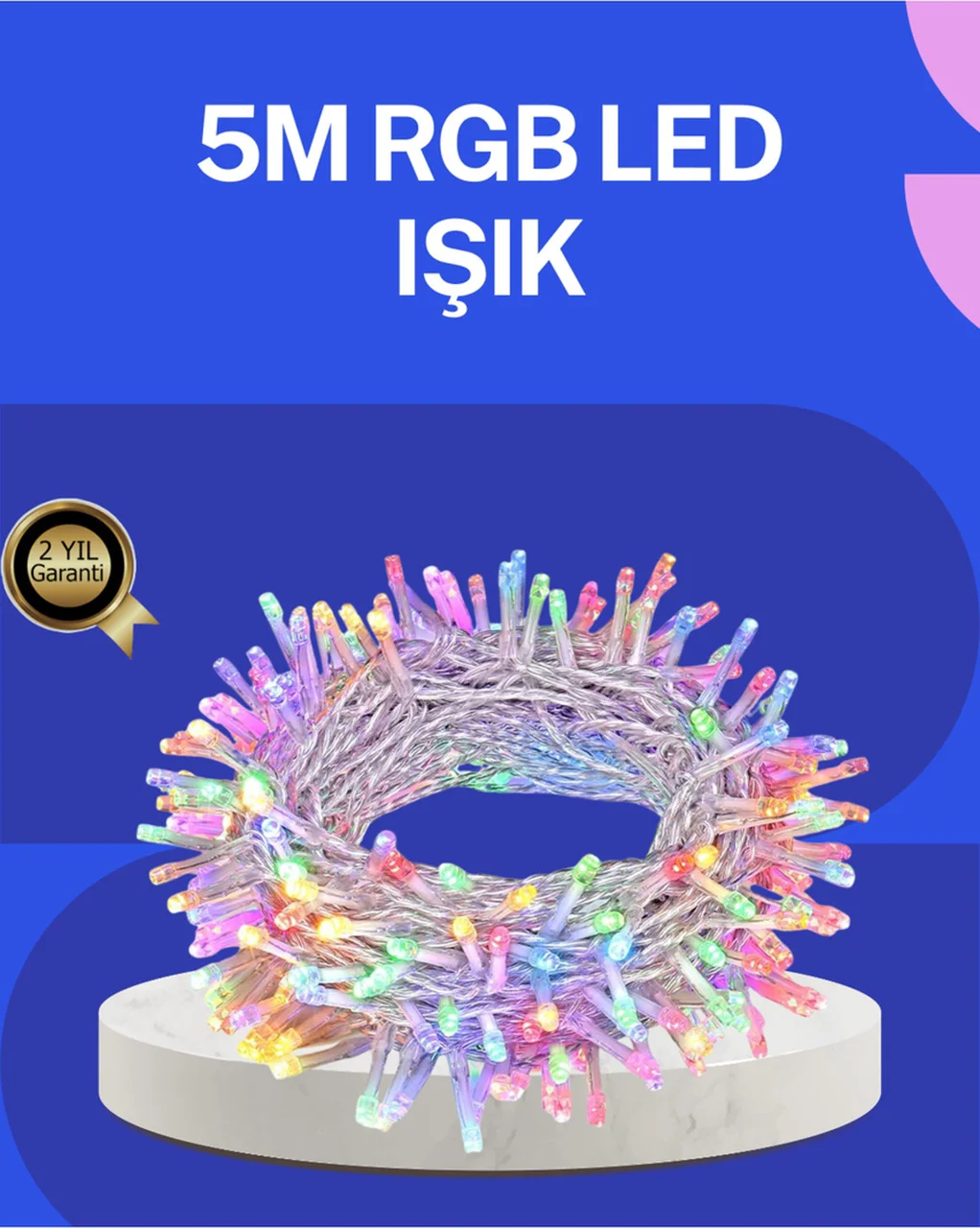 5 Metre Şeffaf Kablo Led Peri Işığı 50 Ampullü Dekoratif Led Diğe