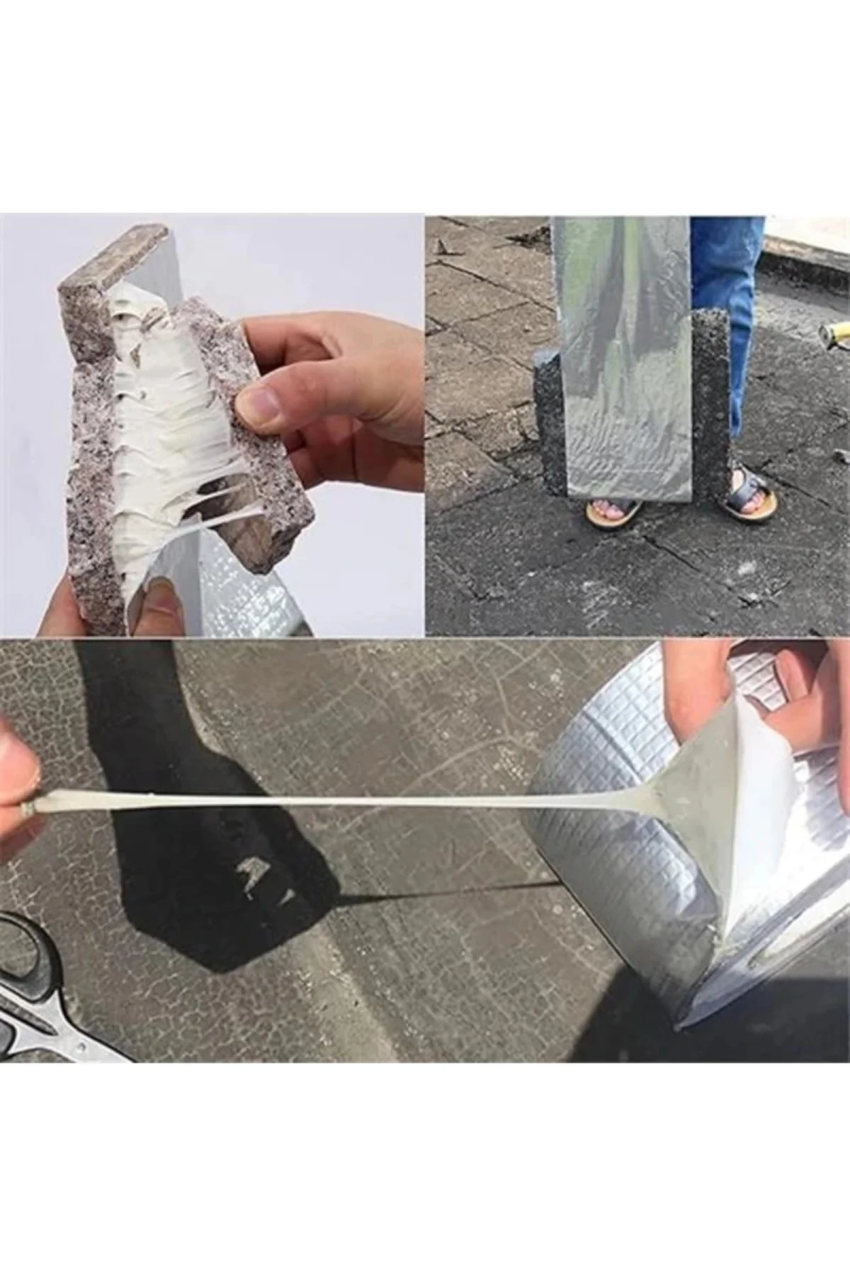 5 Metre x 10 cm Alüminyum Su Geçirmez Bant,Sızdırmazlık Bandı, Güçlendirilmiş Çamur Bant,
